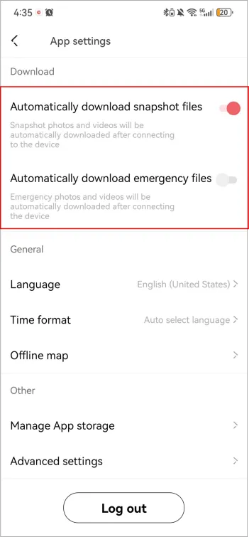 Automatically download snapshot emergency