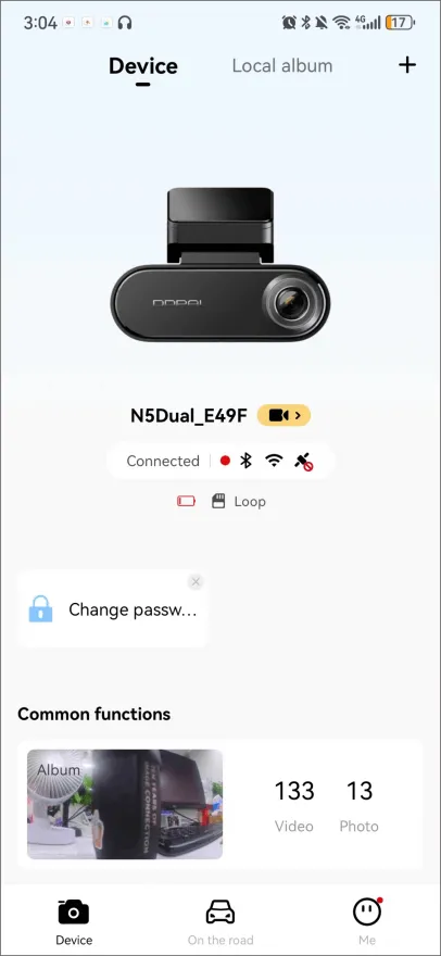 enter the -Device- interface of DDPAI App