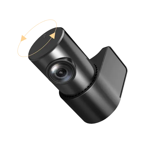 Adjustable lens of a dash cam offering 330-degree rotation for flexible recording angles.