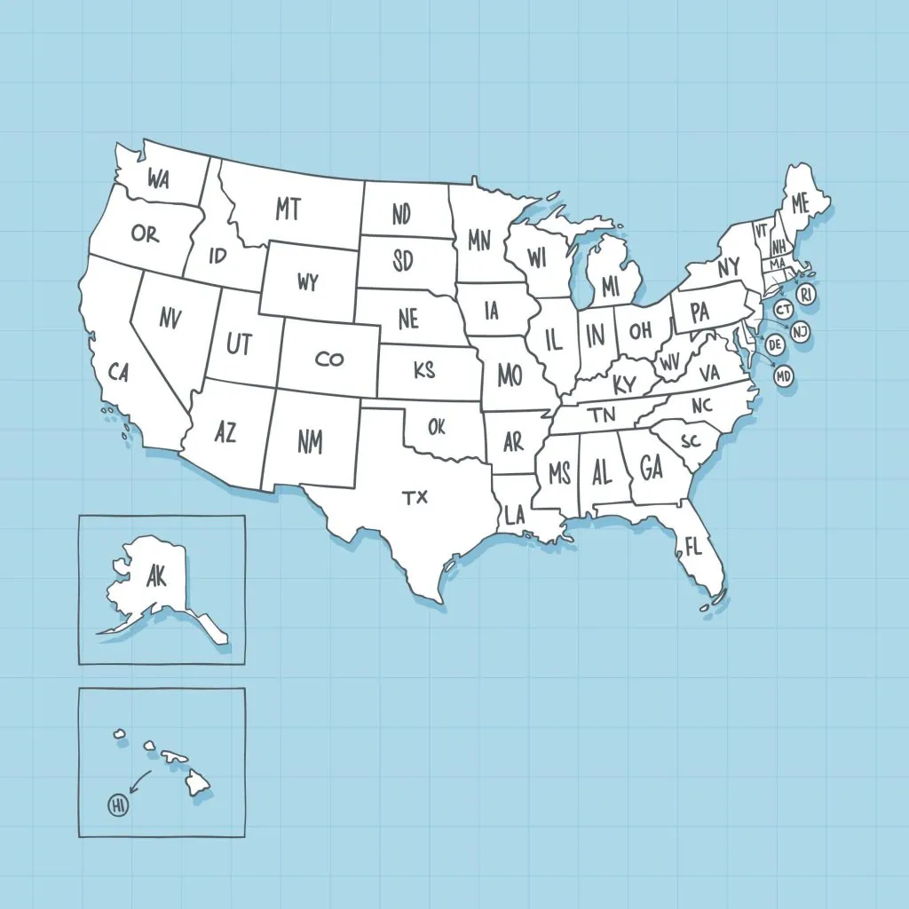 usa outline map
